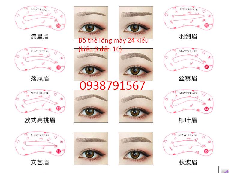 [HCM]KHUÔN MÀY 24 KIỂU HÀN QUÔC- KHUÔN VẼ LÔNG MÀY