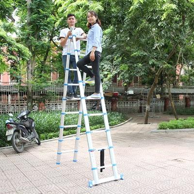 Thang nhôm rút gọn (chữ A) Advindeq ADT709B ( cao chữ A 2,8m, chữ I 5.6m)