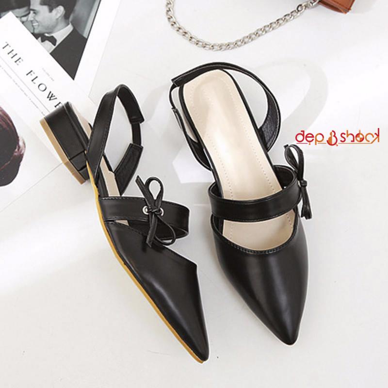 Sandal cao  gót 2,5 phân bít muic hậu thun dễ mang