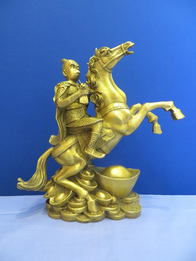 Tượng đồng mã thượng phong hầu bằng đồng cao 22cm dài 19cm - đồ phong thủy