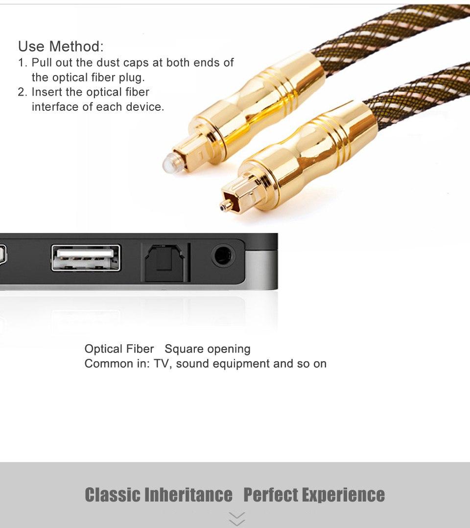 Dây audio quang (Toslink Optical) 2 đầu mạ vàng 24k