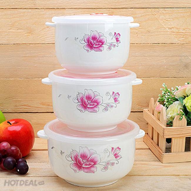 BỘ 3 BÁT SỨ CÓ NẮP HÚT CHÂN KHÔNG
