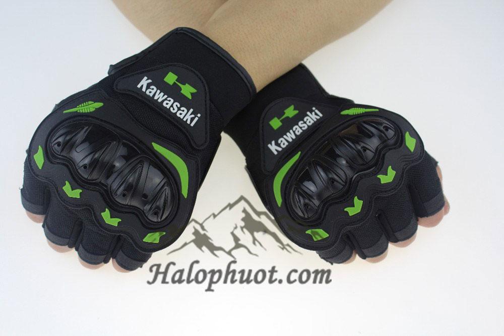 [HCM]Găng tay phượt Kawasaki cụt ngón đen
