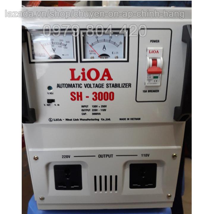 Ổn Áp Lioa 3KVA 1 Pha Dải 150-250V, Thế Hệ II 100% Dây Đồng