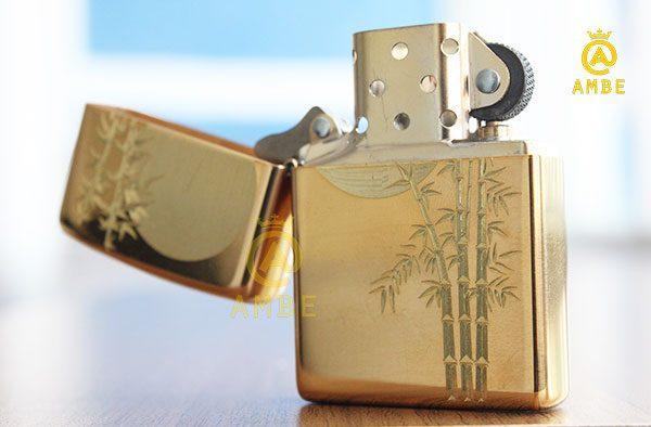 Bật lửa Zippo khắc CNC trăng trúc Z166