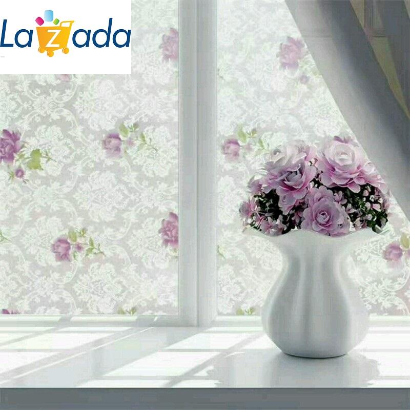 5m Decal dán kính/kiếng họa tiết hoa tím siêu đẹp - khổ rộng 45cm