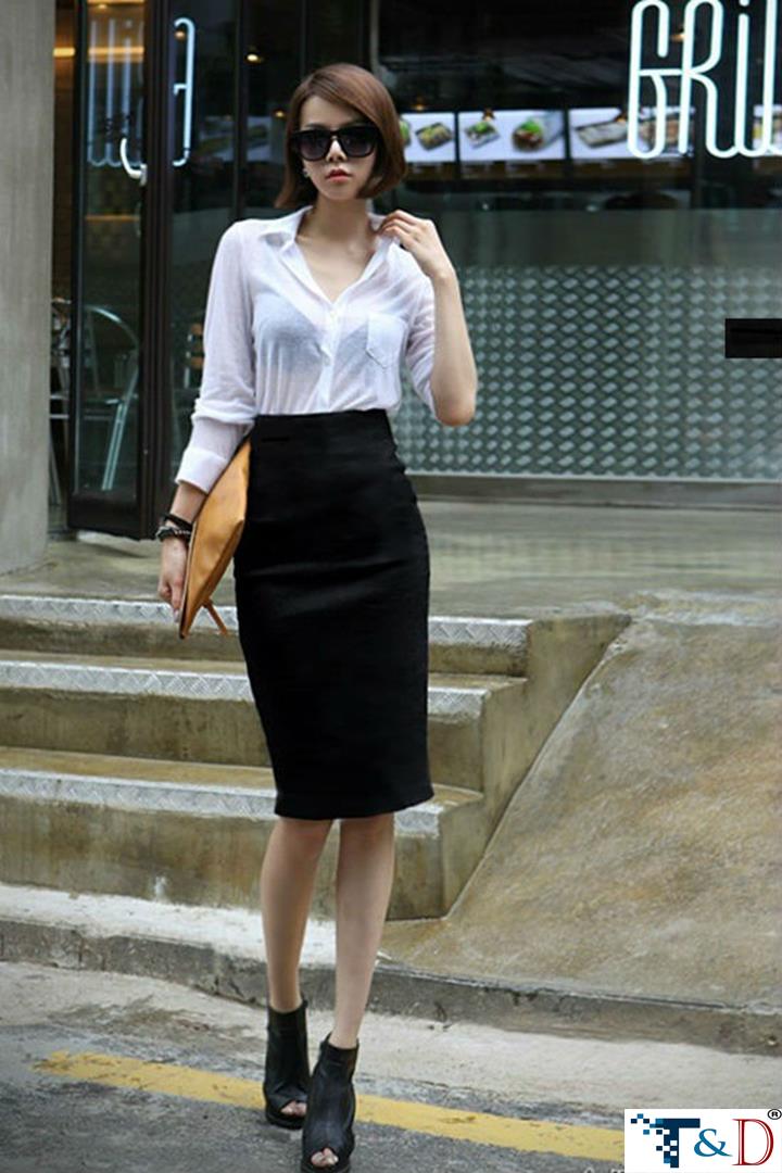 [HCM]CHÂN VÁY CÔNG SỞ THỜI TRANG MÀU ĐEN V08