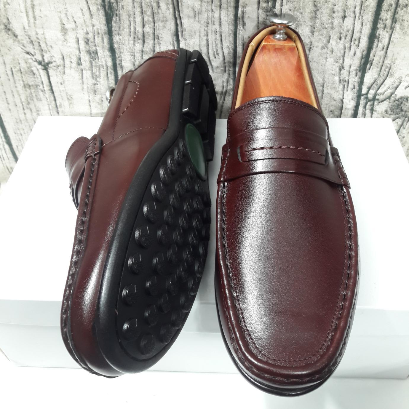 Giày mọi nam da bò màu nâu (có size khủng)