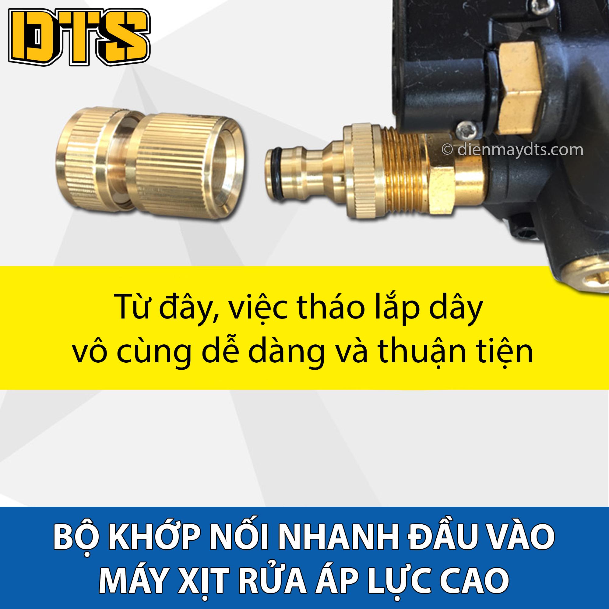 Bộ khớp nối nhanh đầu vào máy xịt rửa, máy rửa xe áp lực cao, máy rửa xe gia đình, Dùng để nối siêu nhanh dây cấp nước với đầu vào máy xịt rửa áp lực cao