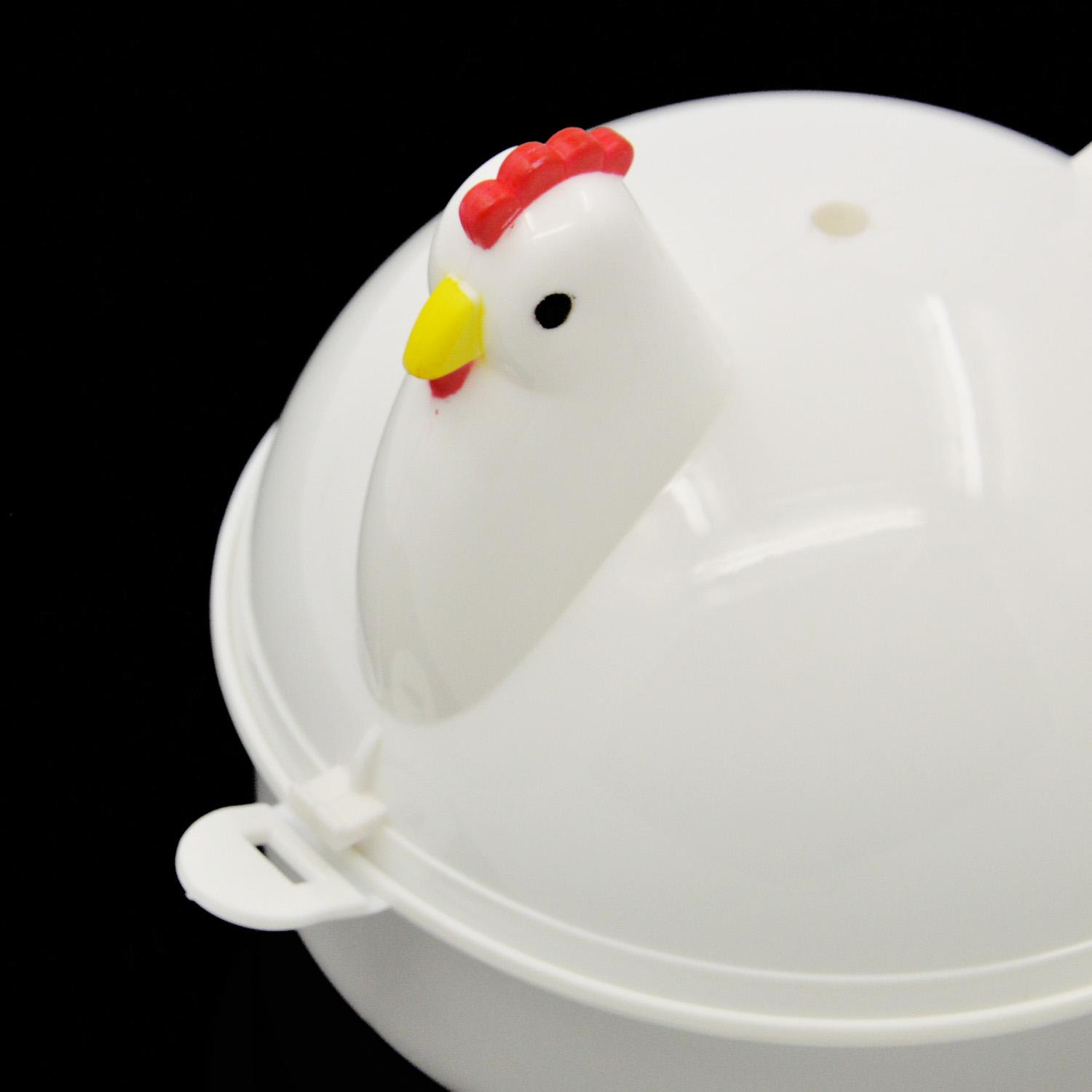 Cute Chicken Shape Microwave 4-eggs Boiler Steamer Eggs Cooker Poacher Home Kitchen Morning Breakfast Cooking Appliances Tool Accessory - intl