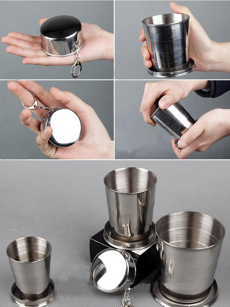 [HCM]Ly cốc xếp gọn inox 140ml cở trung