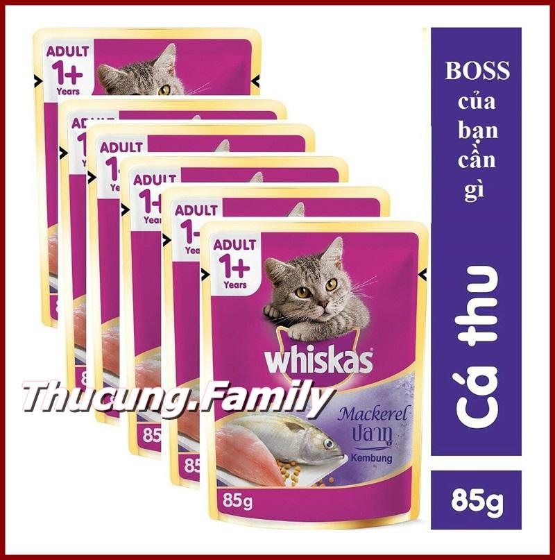 [HCM]Combo 6 gói Pate Whiskas- Vị Cá thu cho Mèo mọi lứa tuổi. 80g/gói.