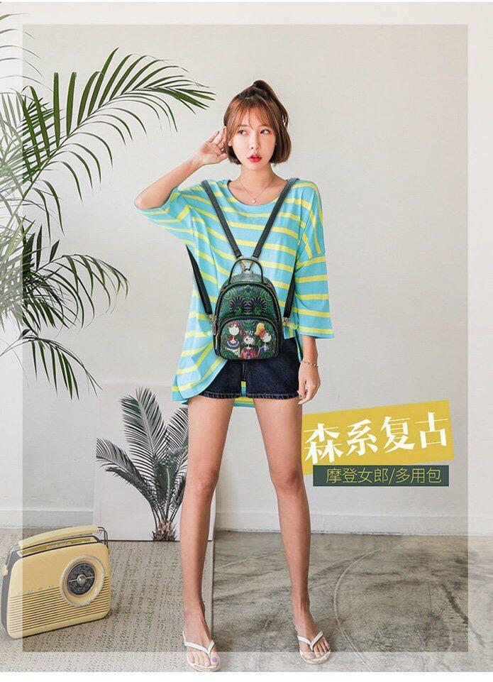 Balo rừng xanh mini đeo được nhiều kiểu da phong cách