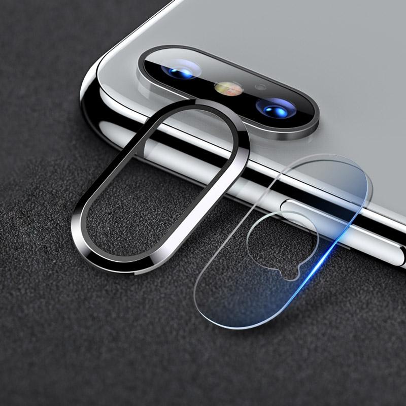 Bộ Bảo Vệ Camera Cho iPhone XS Max hiệu Totu (Gồm Kính Cường Lực Camera + Viền Kim Loại Camera) - Bạc