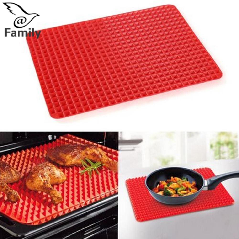 Big Family New Pyramid Non Stick Fat Reducing Silicone Mat Oven Microwave Baking Tray Tool^ - intl