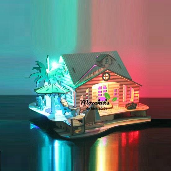 Đồ chơi lắp ráp gỗ 3D Mô hình Bali Island Villa