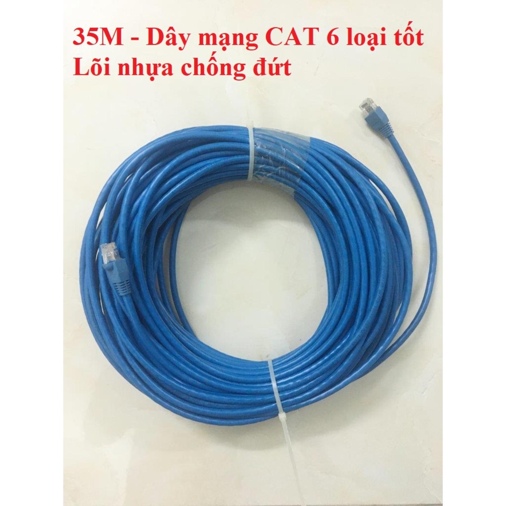 Dây cáp mạng internet/ mạng LAN 35m bấm sẵn 2 đầu (CAT 6 loại tốt)