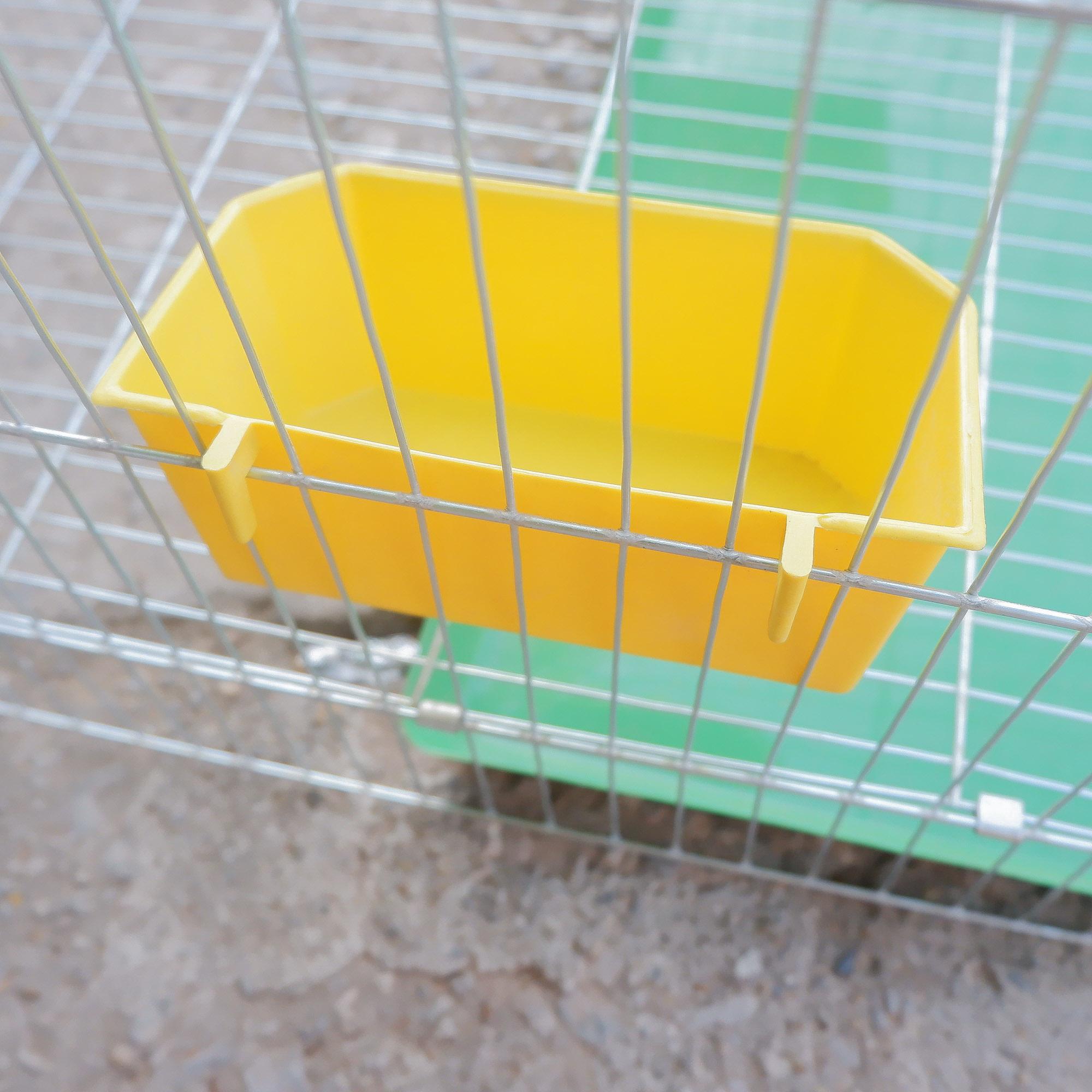 Hanpet - (Bộ 2 chiếc) Máng ăn uống gia cầm hình vuông dạng treo chuồng lồng- (15x7x5cm)- máng ăn uống chim cảnh gà chọi, gà- HP10408TC