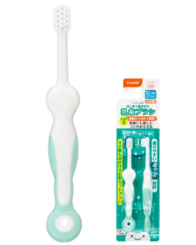 Bộ 02 bàn chải đánh răng lông mềm bước 3 Combi (Từ 12 tháng trở lên) - Japan