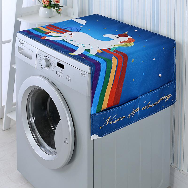 Vải Nghệ Thuật Cửa Đơn Cửa Hai Cánh Tủ Lạnh Chụp Lò Vi Sóng Tấm Chắn Bụi Cho Máy Giặt
