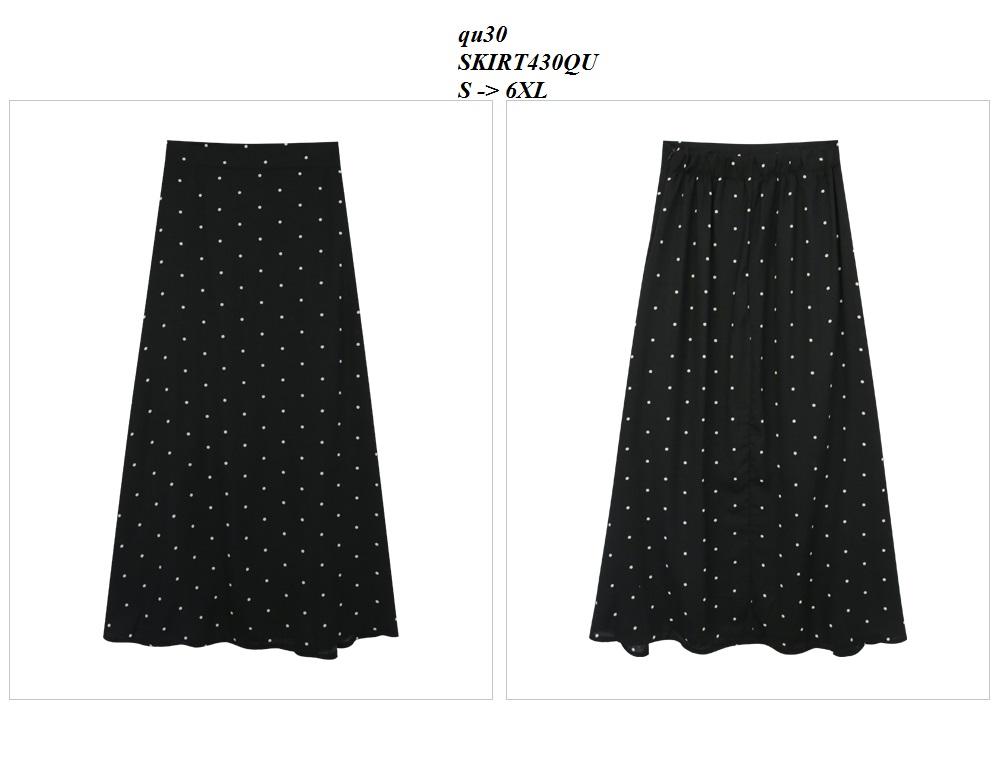 SKIRT430QU CHÂN VÁY MIDI CHẤM BI