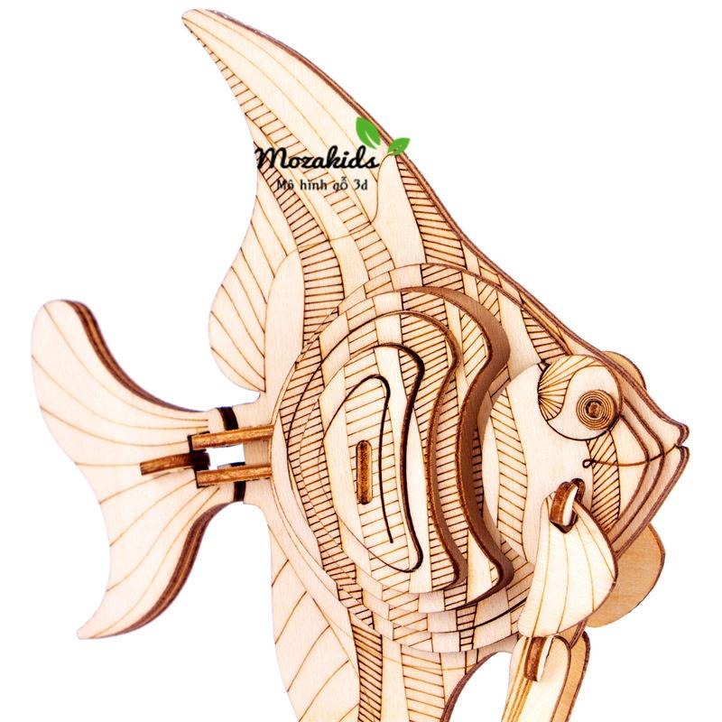 Đồ chơi lắp ráp gỗ 3D Mô hình Cá Vàng AngelFish Laser Robotime