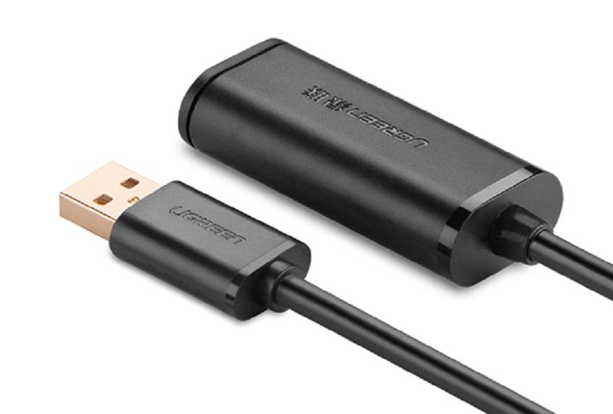 Cáp nối dài USB 2.0 10M có IC khuếch đại Ugreen 10321 (Đen)