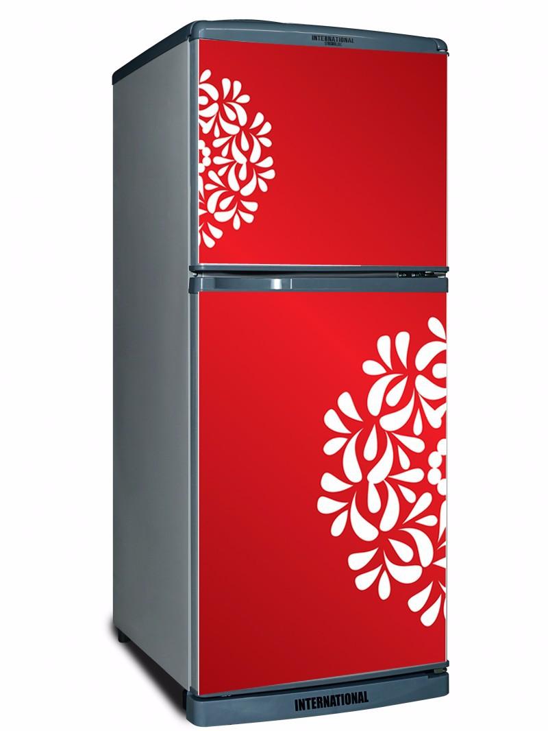 Decan tủ lạnh Hoa văn màu đỏ