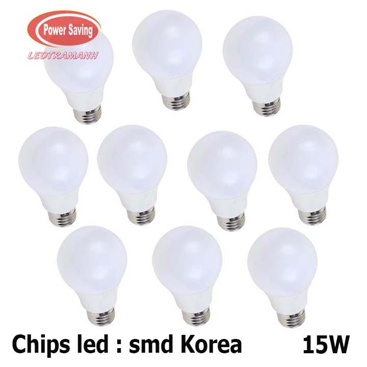 combo 10 đèn led búp 15w HG kín nước - bảo hành 1 năm