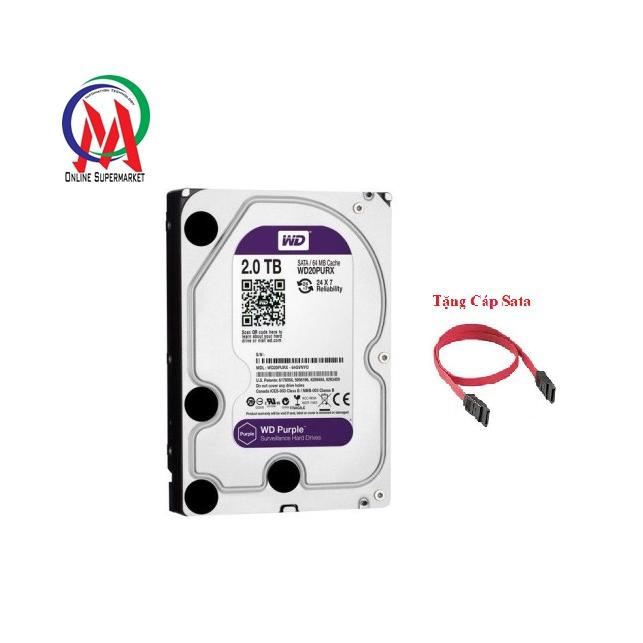 [HCM][Bảo hành 24 tháng] Ổ cứng 2TB Tím chuyên camera + Tặng Cáp SATA