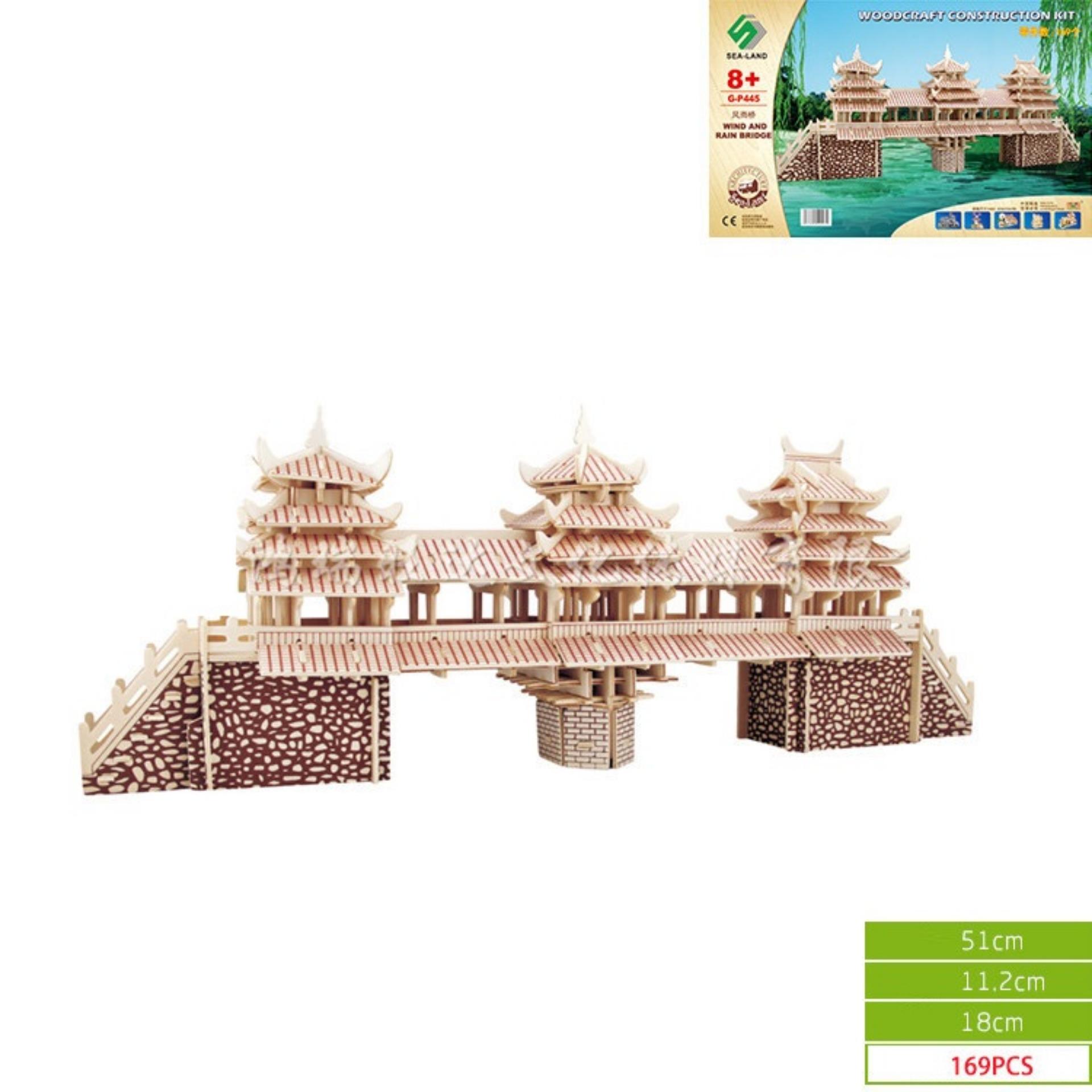 Đồ chơi lắp ráp gỗ 3D Mô hình Wind and Rain Bridge