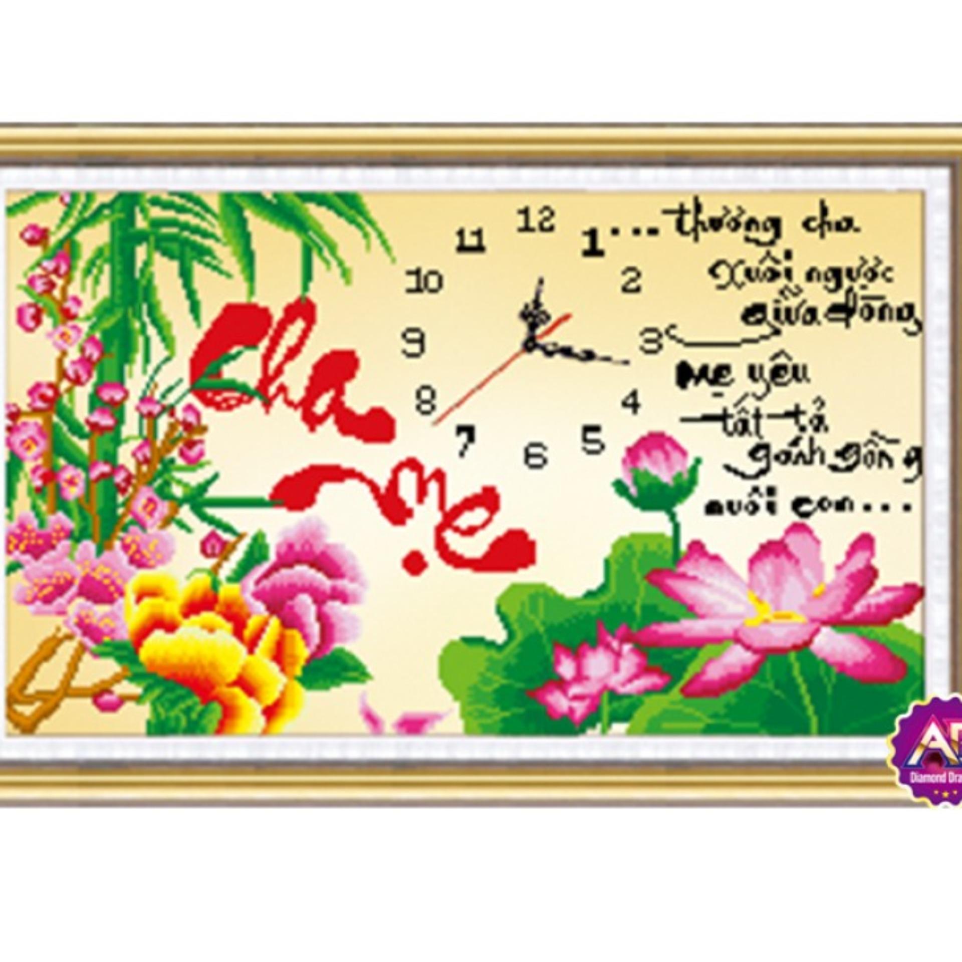 Tranh đính đá Đồng hồ Cha mẹ DF164-NgocThinhShop