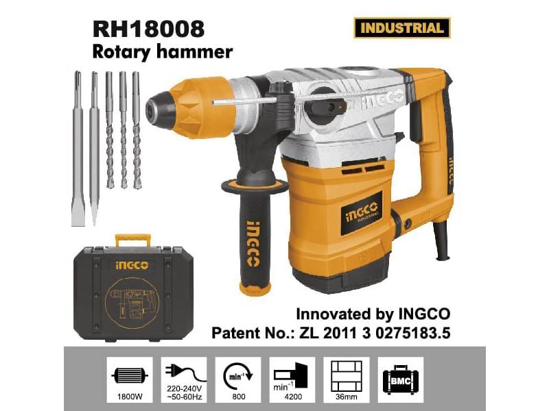 1800w-36 máy khoan đục bê tông ingco rh18008