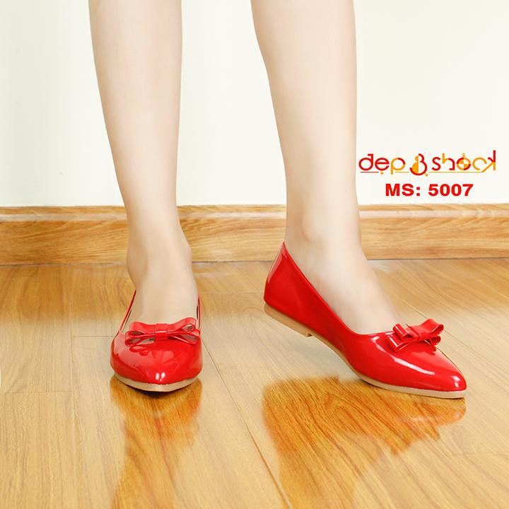 Giày Búp Bê Nơ Màu Đỏ