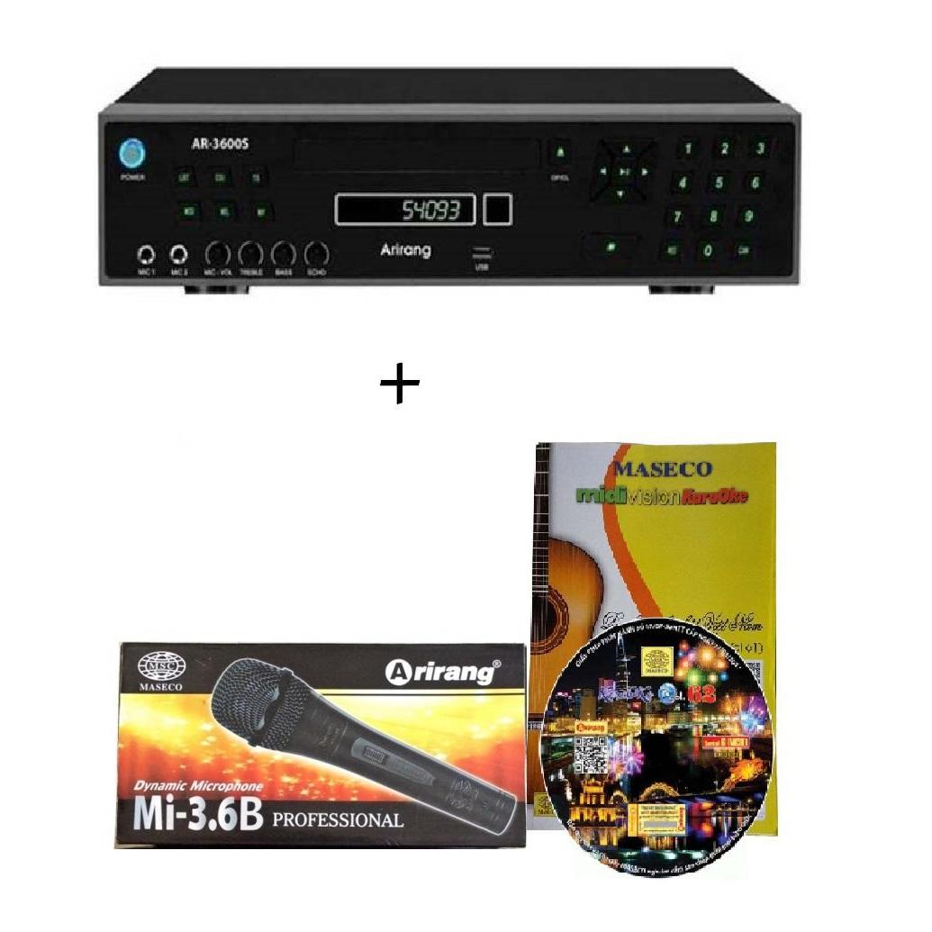 Đầu karaoke arirang ar 3600s + 2 micro arirang 3.6c + đĩa karaoke