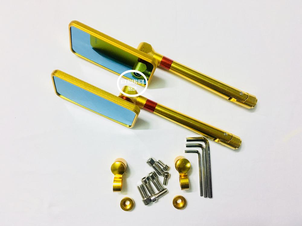 Kính chiếu hậu xe máy kiểu iphone (màu Vàng) 1 cặp