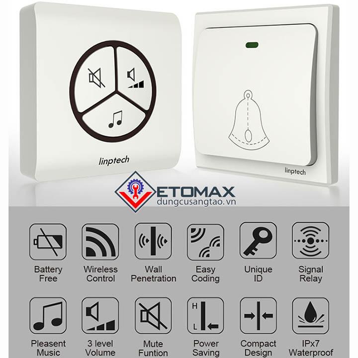 Chuông cửa không dây cao cấp Linptech G1(chuông đôi)