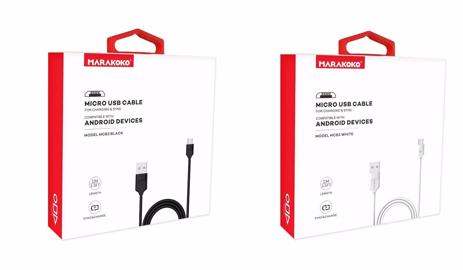Cáp điện thoại Marakoko MCB3 Micro USB 1M (Hỗ trợ sạc nhanh)
