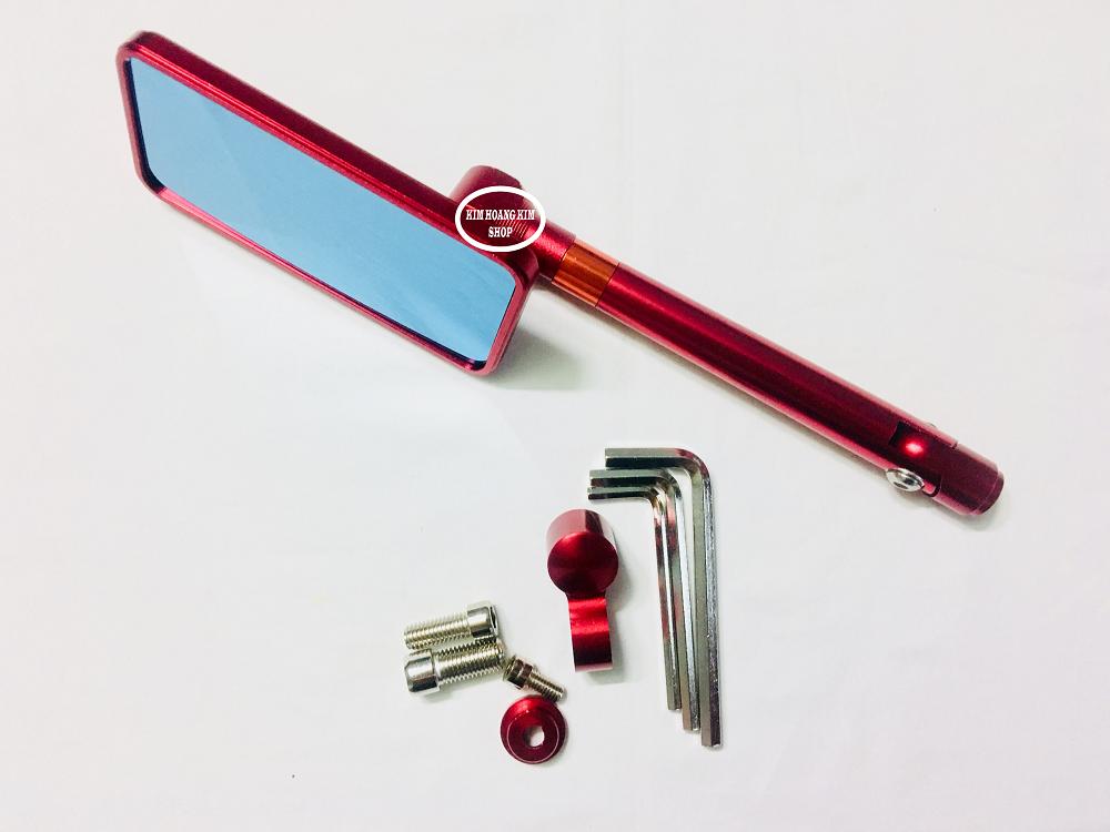 Kính chiếu hậu xe máy kiểu Iphone (màu Đỏ) 1 cái bên trái