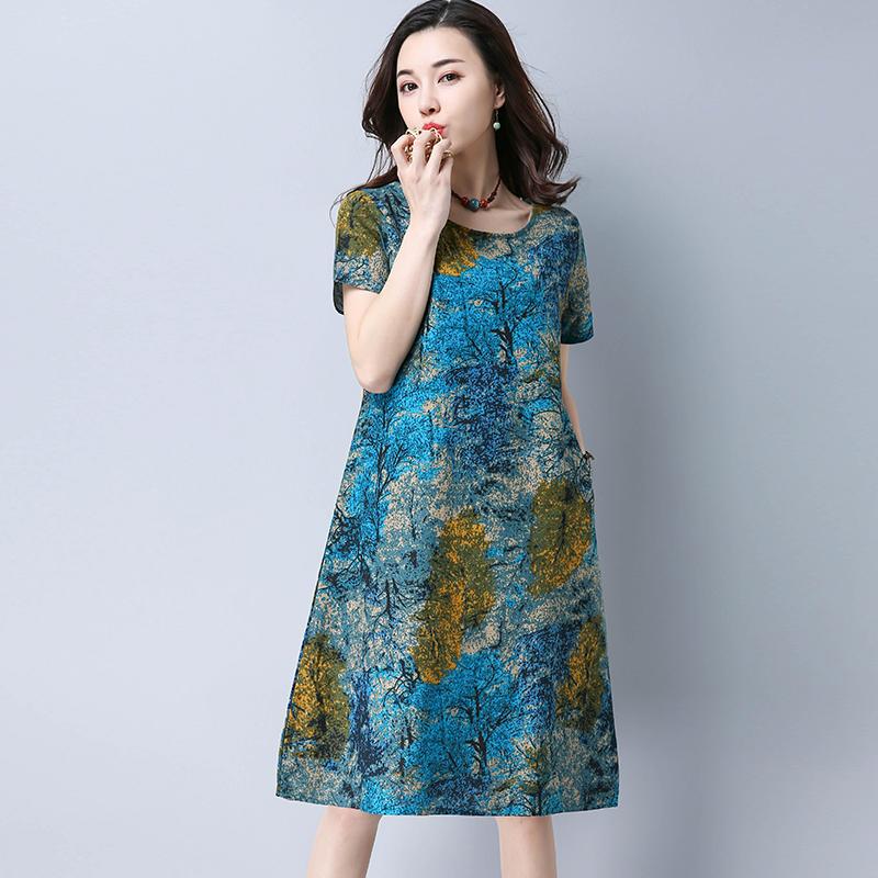 Đầm suông họa tiết 01