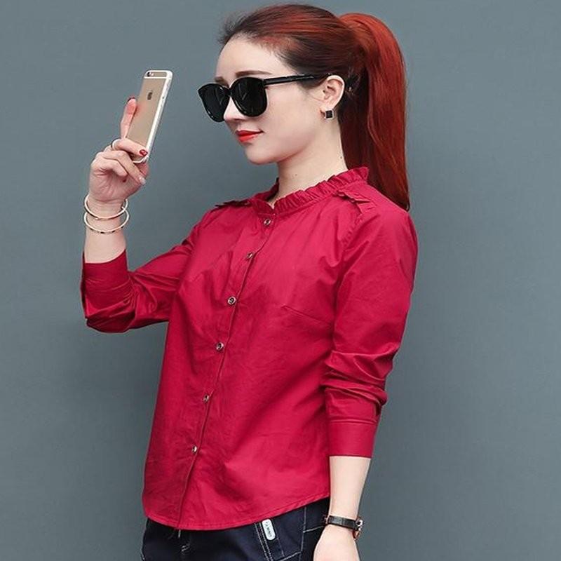 [HCM]Áo sơ mi công sở nữ cổ bèo siêu xinh