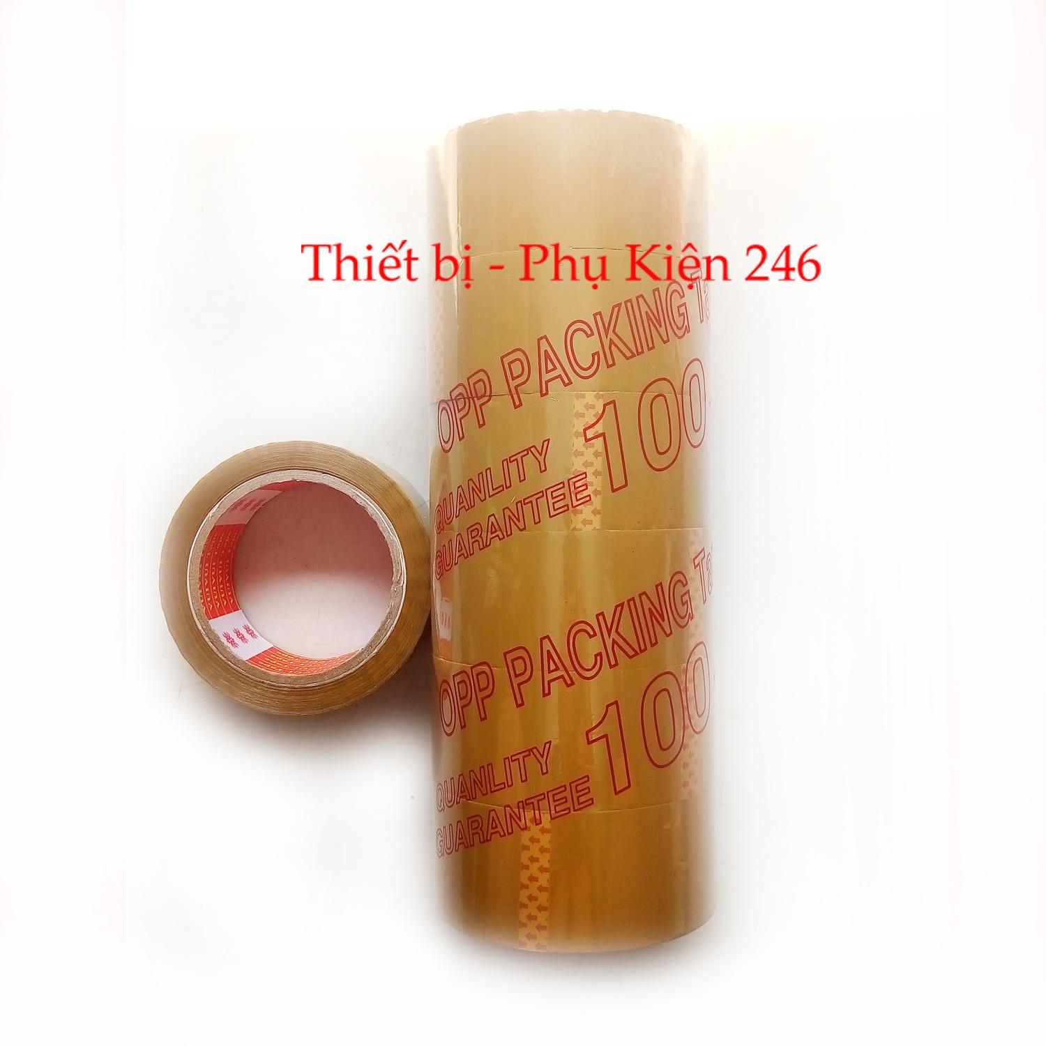 1 cuộn băng keo đục dán thùng, dài 92met, 100ya