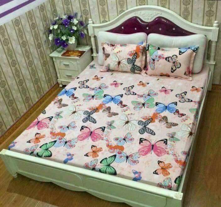 Bộ ga chun và 2 áo gối mỏng dành cho mùa hè ( Phù Hợp Nệm 1m8x2m) (RVT)