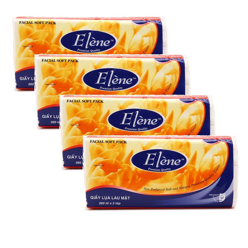 Combo 4 gói Khăn giấy lụa Elène 260 tờ (2lớp)
