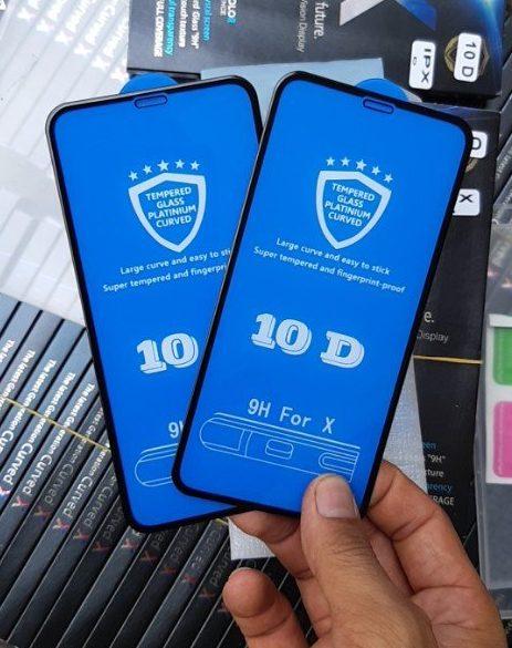 Miếng dán cường lực 10D full màn cho iPhone X (Đen)