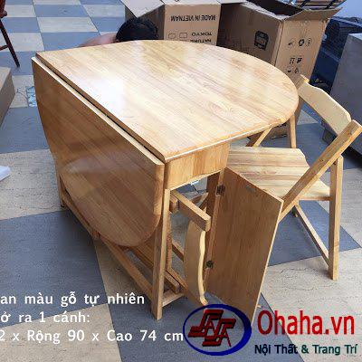 BÀN ĂN XẾP GỌN TỰ NHIÊN OVAL OHAHA