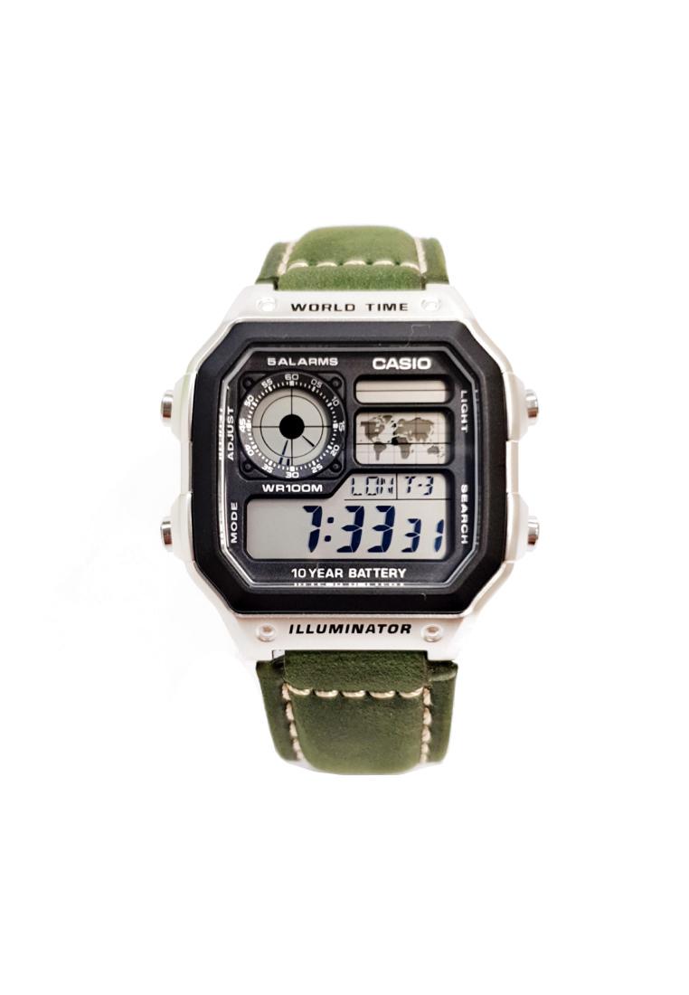 [HCM]Dây da đồng hồ Casio AE-1200WH các loại ( Màu xanh lá )