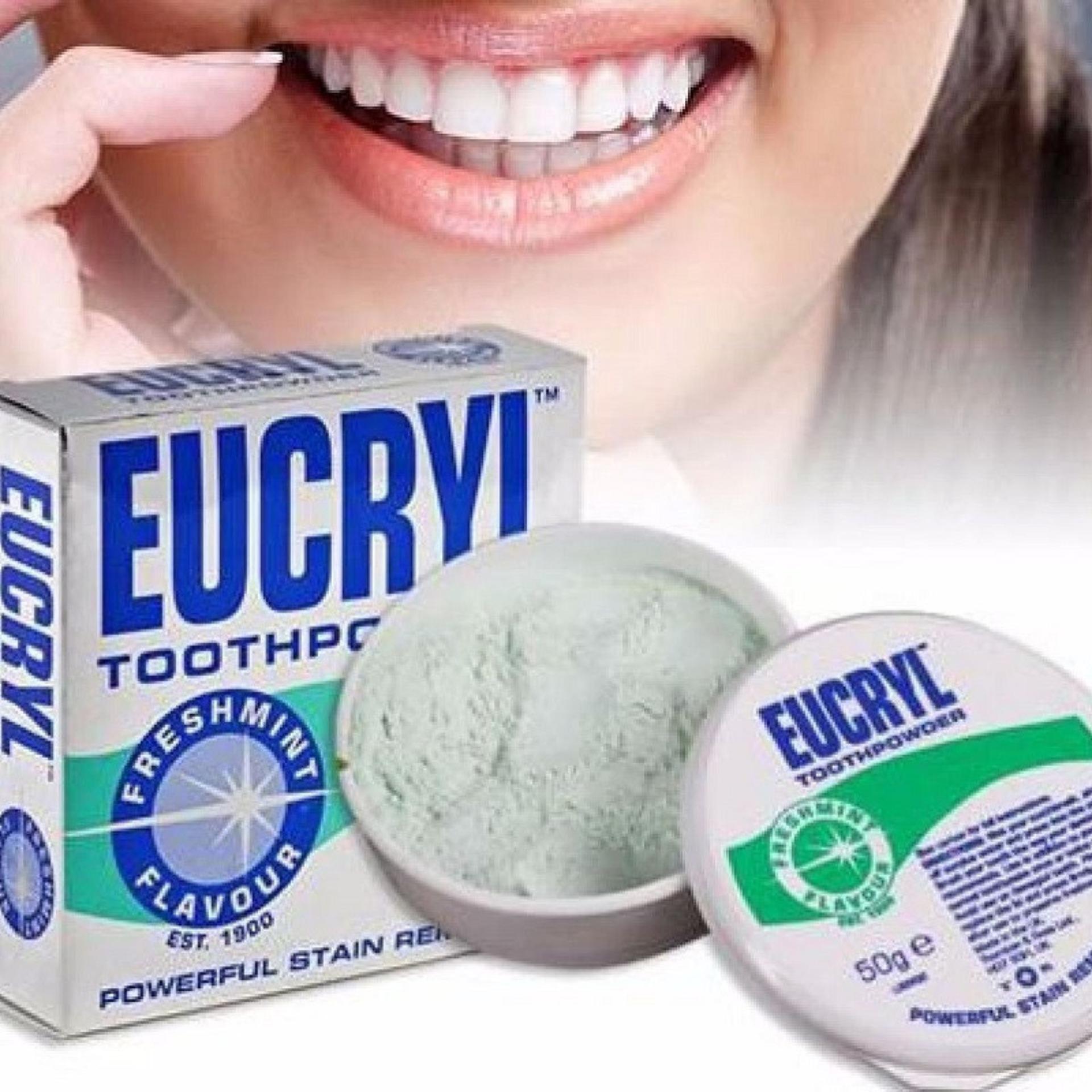 Bộ 3 Bột Làm Trắng Răng EUCRYL TOOTHPOWDER 50g