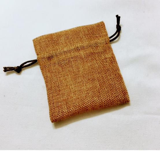 Túi vải bố linen màu vàng bố (10x12cm)