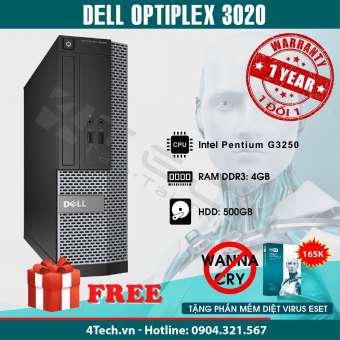 Máy Tính Đồng Bộ Dell Optiplex 3020 SFF Intel Pentium G3250, Ram 4GB, HDD 500GB